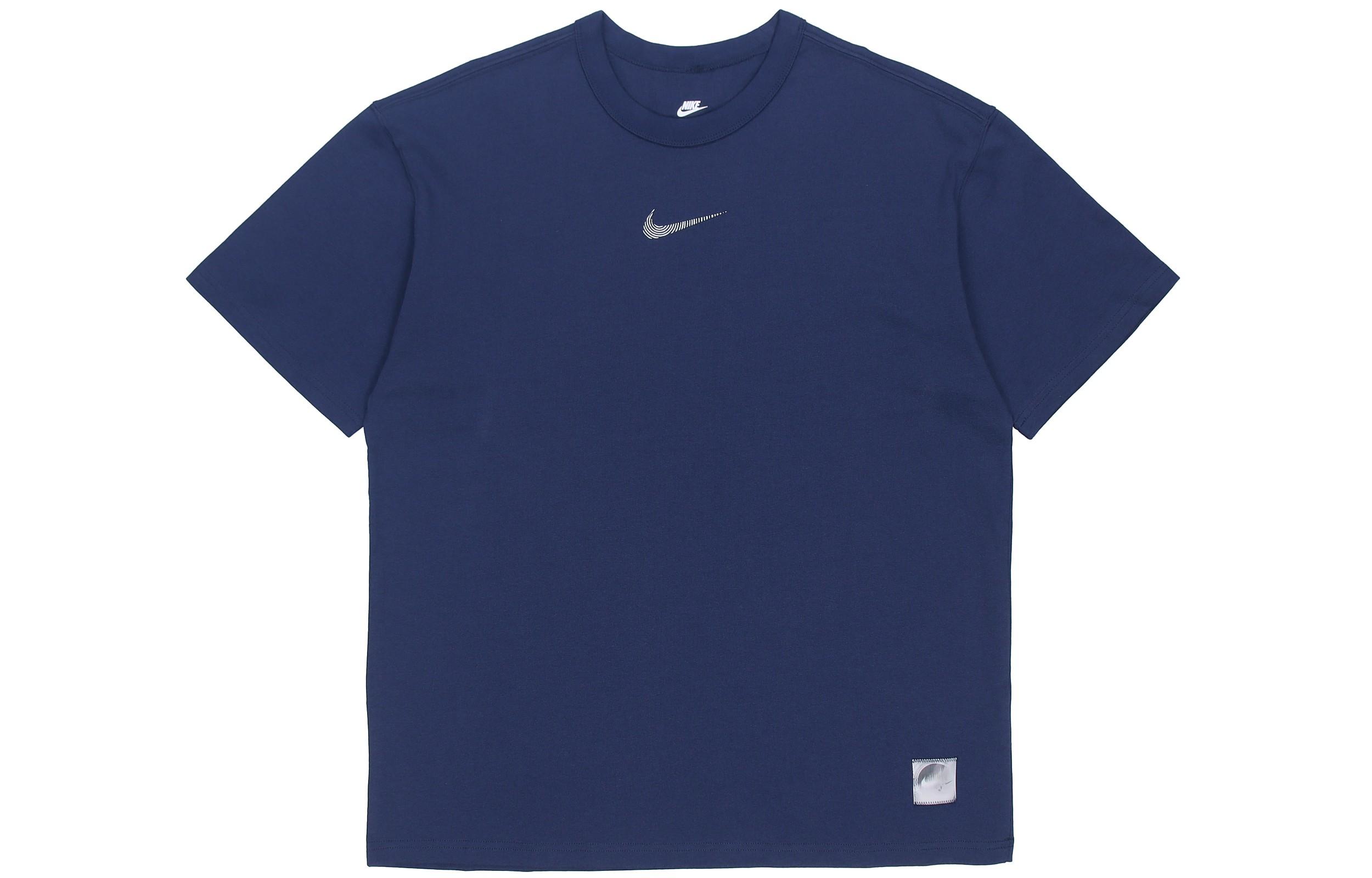 Nike T Shirts Men s Navy Blue Crew Neck Moderate Straight Fit DM7899-410 XL