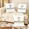 MMacallanNS wWhiskey Logo Kissenbezug Natürlicher Leinen Bio-Stoff Doppelseitiger Druck Sofakissenbezüge Heimdekoration
