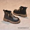 Children's Soft Leather Martin Boots - Fleece-Lined for Boys and Girls, Autumn/Winter Style