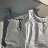 Tank Top Button Ribbed Crop Tops Women Summer Camis U-neck Camisole Fashion Casual Tube Female Sleeveless