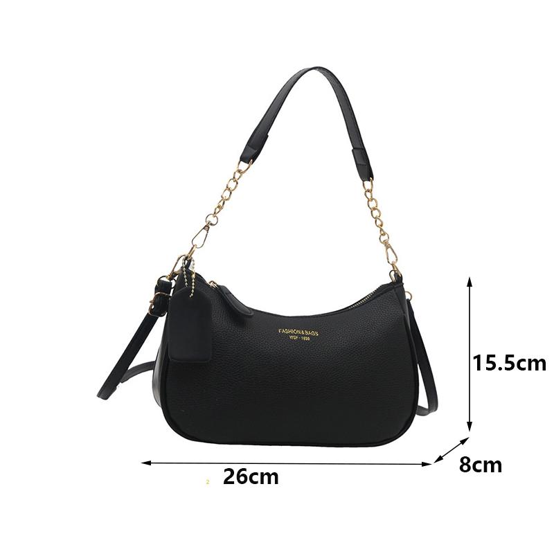 Stylish Luxury Design PU Leather Hobo Shoulder Bag Women Cherry Pendant Small Crossbody Bag For Daily Use Tote Bag