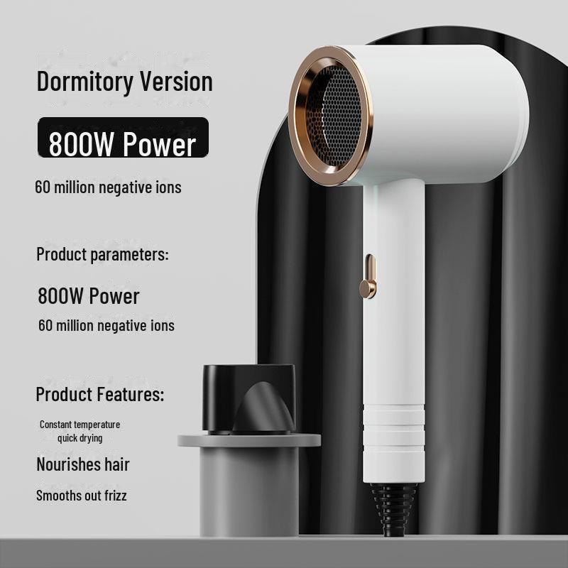 

«Бесшумный немецкий фен мощностью 2300 Вт с технологией отрицательных ионов для дома, парикмахерской, салона красоты» 800W белый