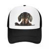 Custom Classic Unisex Dachshund Dog Trucker Hat Adult Pets Animal Adjustable Baseball Cap for Unisex Women Outdoor Trucker Cap