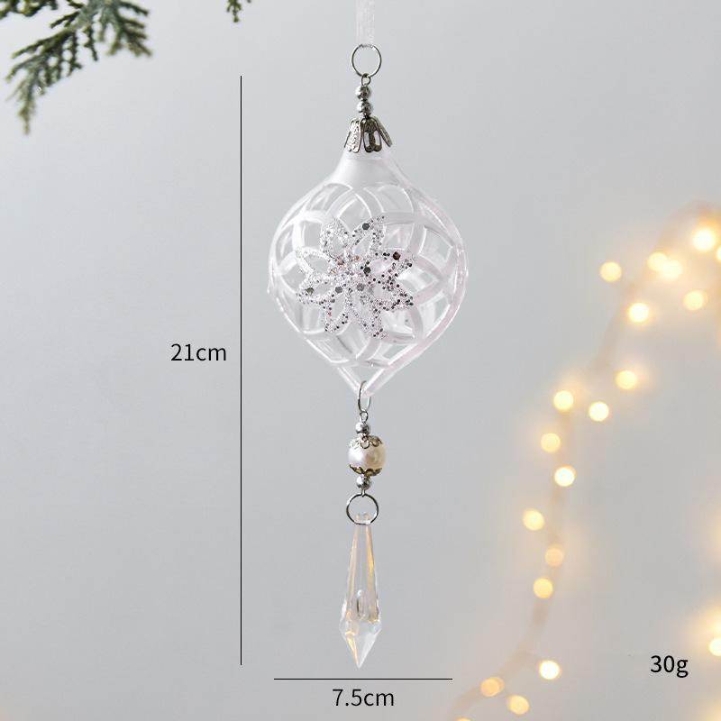 Crystal Christmas Ornaments for Tree Decorations-Hanging Acrylic Deer Icicle Ornaments with Drop Pendants Home Party Accessories