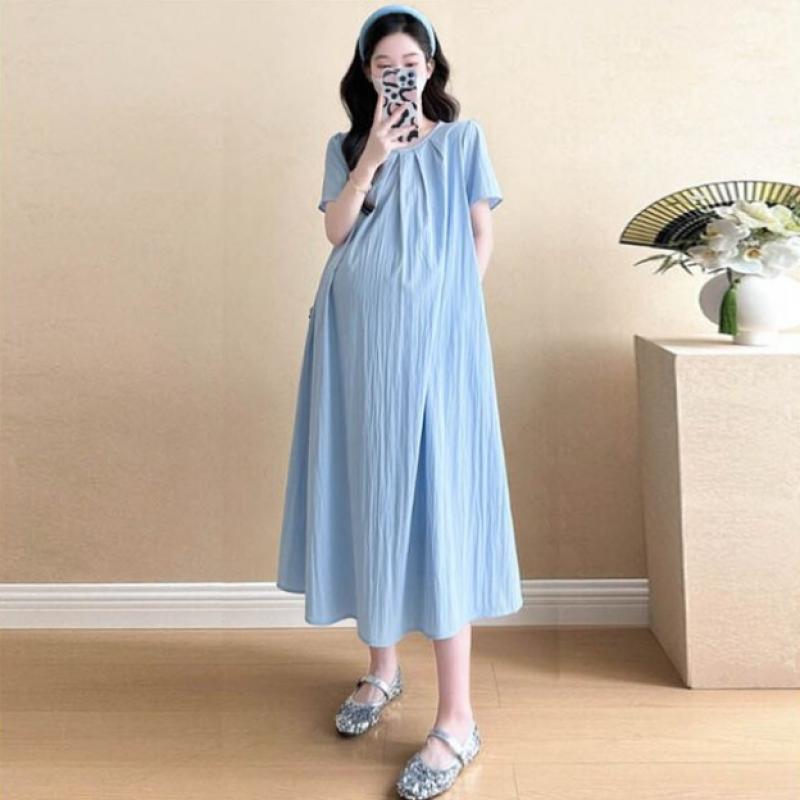Shop   Women Maternity DreSS Round Shape Cover Short Sleeve Long DreSS Wld Wdr S