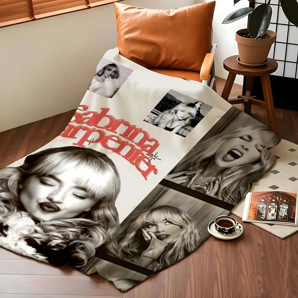 Music S-Sabrina C-Carpenter Throw Flannel Blanket Suitable for Sofas Beds Offices Travel, Camping Chairs