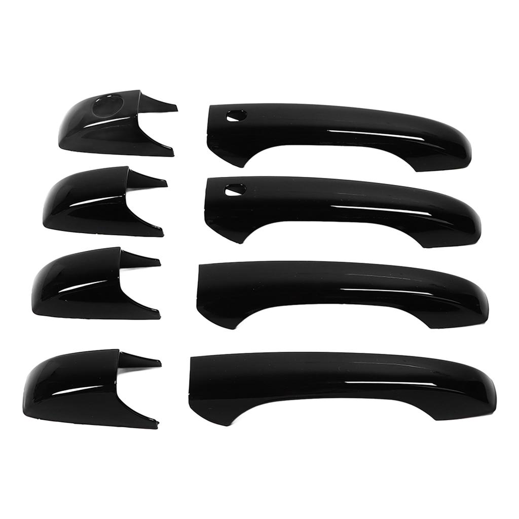 8 stücke Glanz Schwarz Türgriff Dekor Abdeckung Trim Ersatz für Jeep Patriot Grand Cherokee Durango