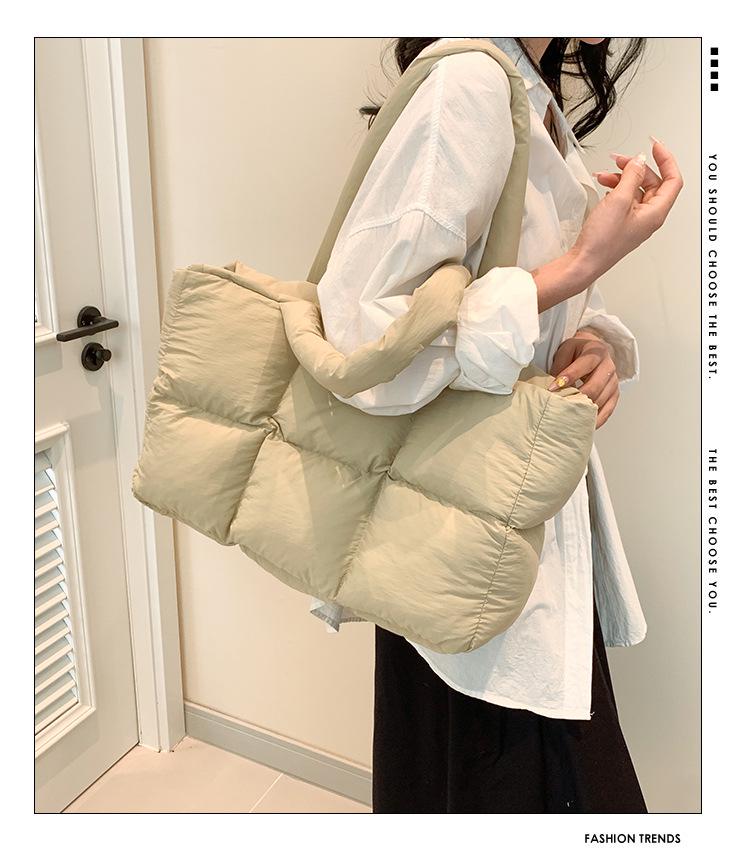 Korean Style Quilted Puff Shoulder Bag - 2025 Autumn/Winter Collection