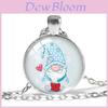 Festive Christmas Gnome Sweater Necklace With Colorful Geometric Santa Charm And Adjustable Chain