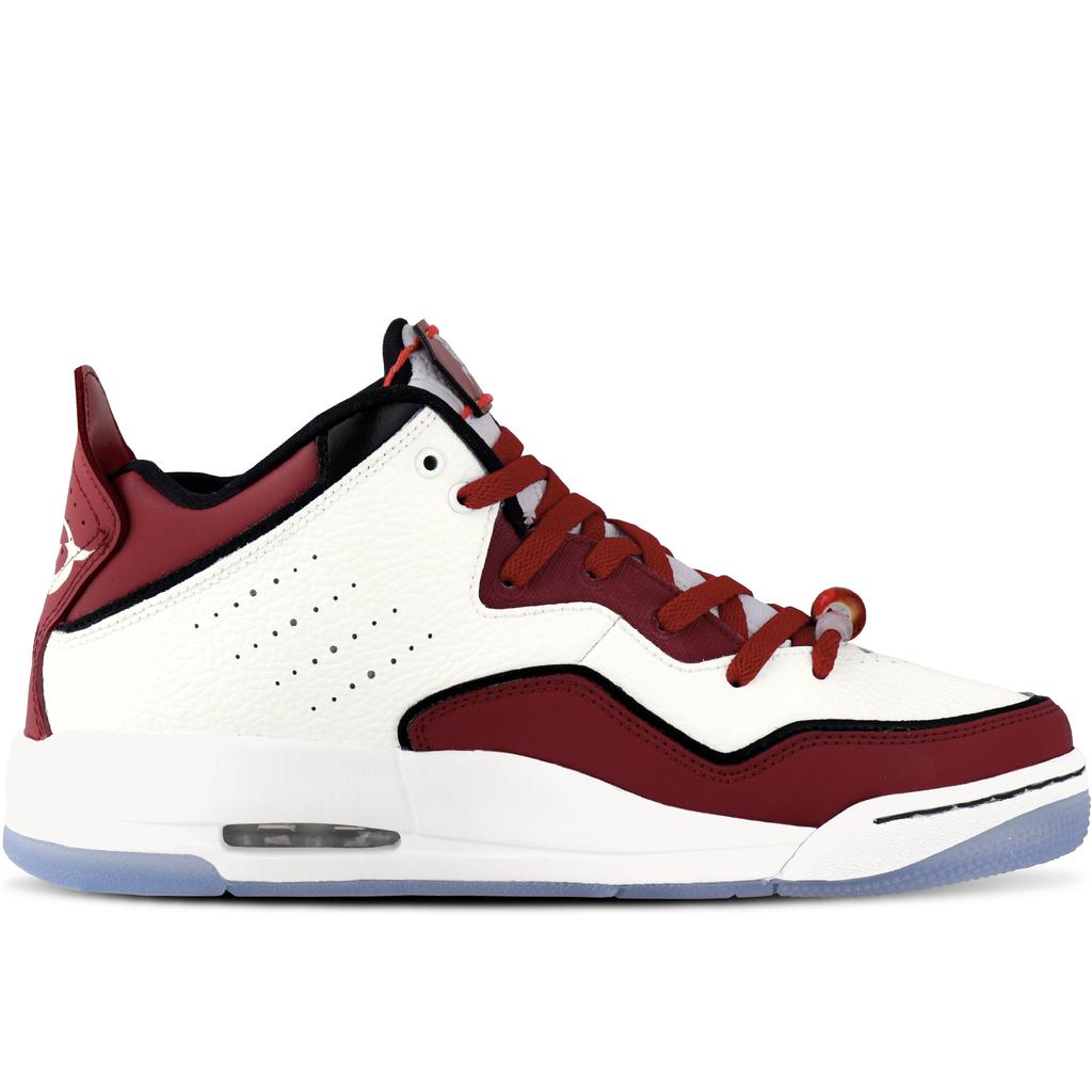 Jordan Courtside 23 Leather Abrasion Resistant Mid top Vintage Basketball Shoes Unisex Beige Red AR1000-104(Team1559-SBOX)