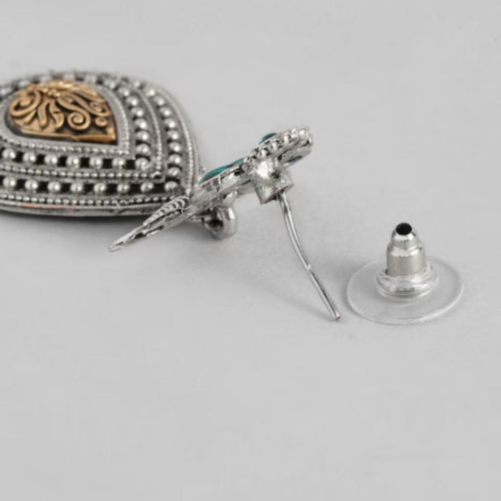 Oxidised Silver Polish Earrings, Silver Pearl Jewelry, Handmade Earring, Women Fashion Earrings, Silver Earrings