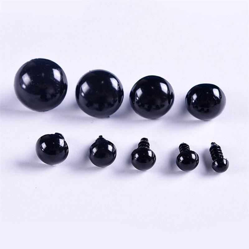 100Pcs 6-12Mm Plastic Black Safety Eyes For Tedy Bear Doll Animal Puppet Craft