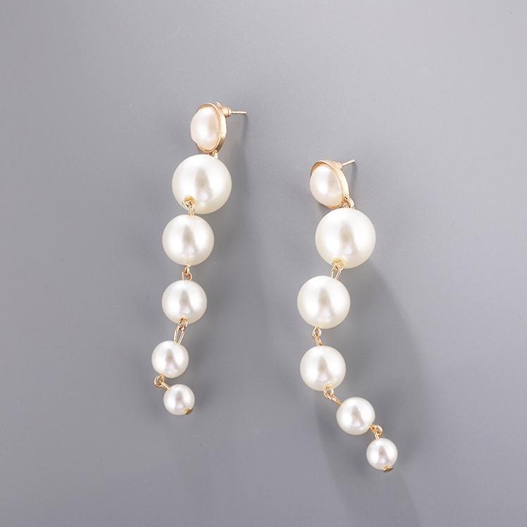 B368 Elegant Long Pearl Earrings - European, American, and Korean Inspired Fashionable Accessories
