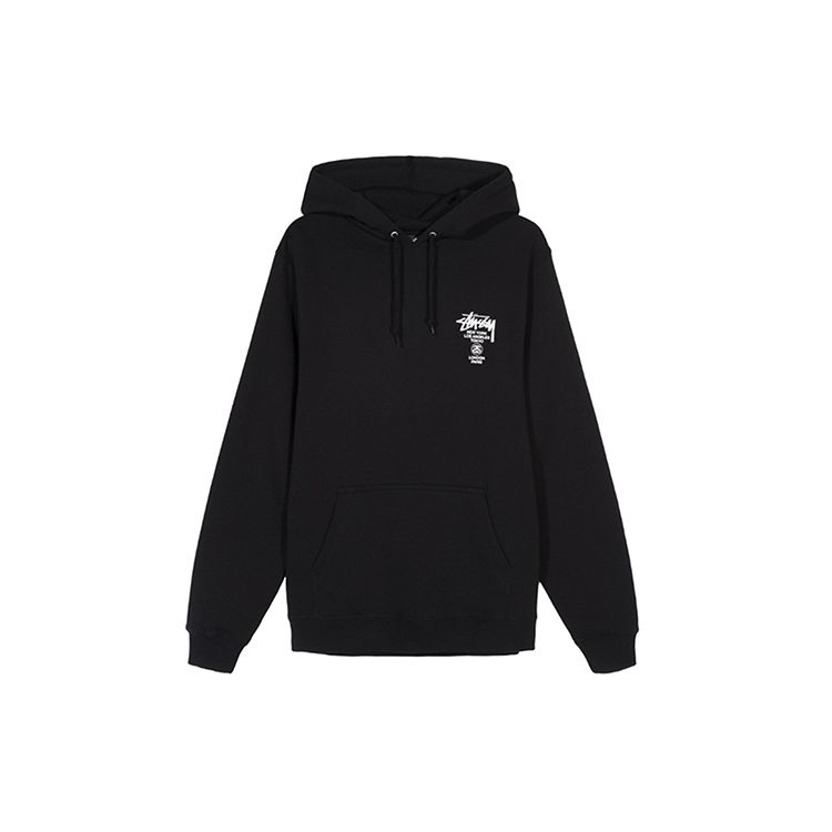 Stussy Bluza z kapturem Vintage World Tour Unisex Bluzy z kapturem Czarny 3923614-BLACK