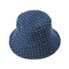 Hat Spring and Autumn Plaid Dome Denim Bucket Hat Fashion Street Trend Sunscreen Sunshade Basin Hat