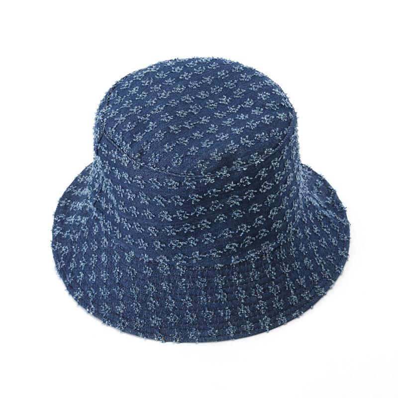 Hat Spring and Autumn Plaid Dome Denim Bucket Hat Fashion Street Trend Sunscreen Sunshade Basin Hat