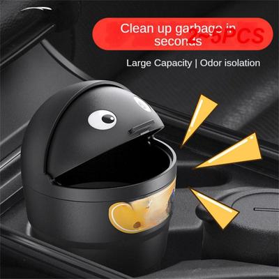 2~5PCS Portable Trash Can Creative Portable Durable Flap Design With Cover No Odor Leakage Car Supplies Car Garbage Storage