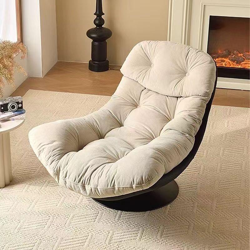 Eggshell Swivel Rocking Chair: Light Luxury Recliner for Living Room or Balcony