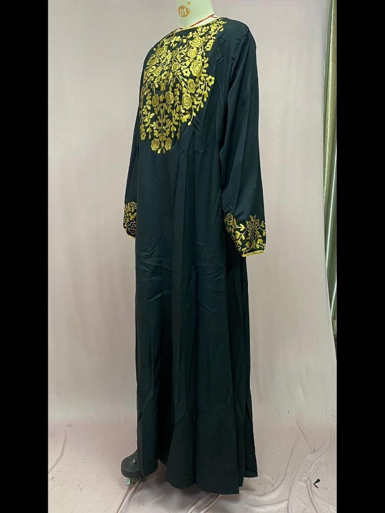 Spring Casual Ethnic Style Long Dress European American Inspired Print Middle Eastern