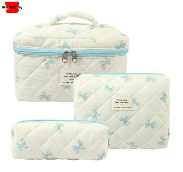 2023 Floral Cute Cotton Makeup & Toiletry Bag - Small, Fresh, Portable Storage Case