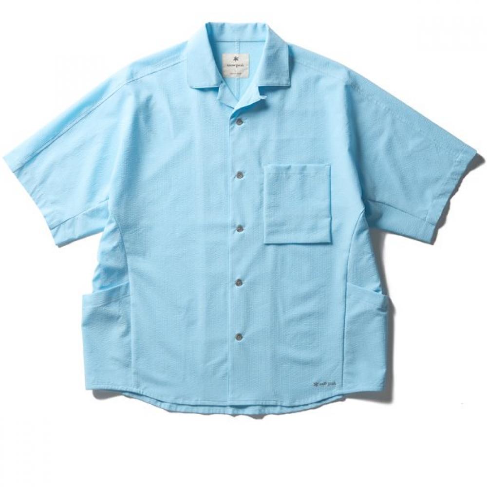 Snow Peak Airo Short SLeeve Shirt Mens Cut Sewn Light BLue L Size Sh 26su009