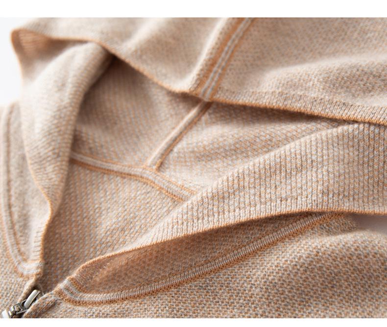 Women's Heavyweight Cashmere Hooded Cardigan - Soft, Elegant Autumn/Winter Outerwear Sweater