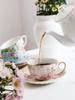 European Ceramic Floral Coffee & Tea Cup Set with Saucer – Home Use for English Afternoon Tea