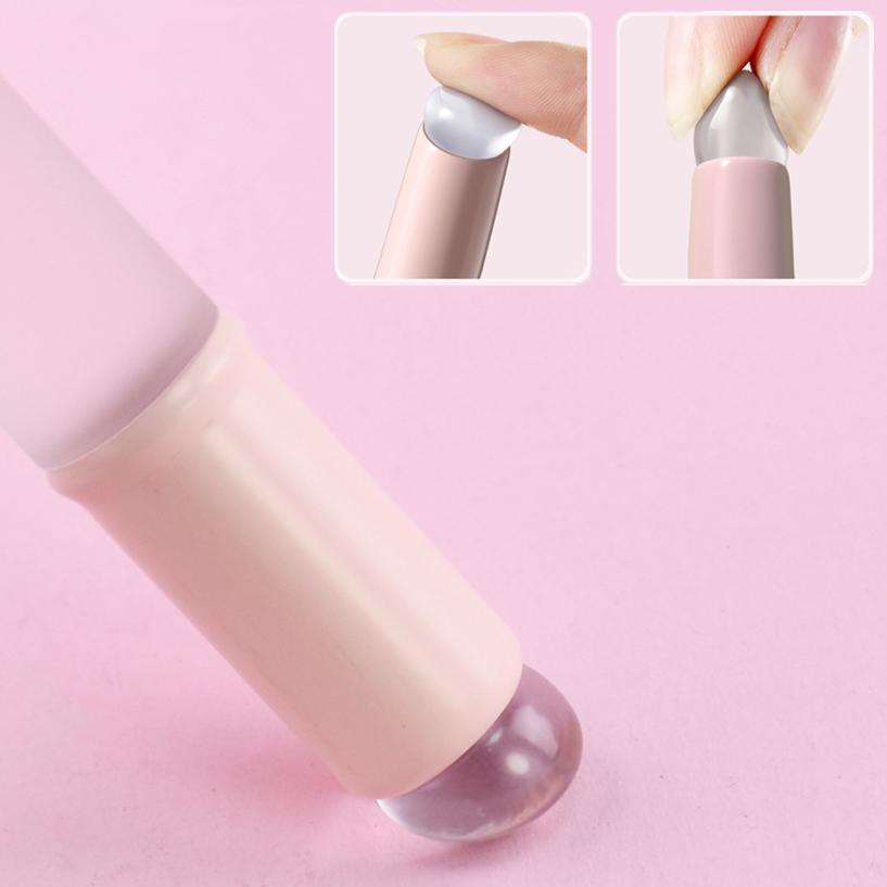 Gradual Silicone Lip Brush Lipstick Brush Lips Round Head Lip Makeup Brush With Cover Halo Dye Brush Lipstick Lip Mud Diy Apply