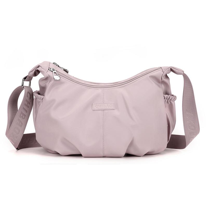 

Stylish and simple pleated messenger bag women s large-capacity versatile niche shoulder bag nylon cloth versatile commuter bag One size