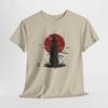 Samurai Silhouette with Red Sun T-Shirt | Japanese Ink Art Tee