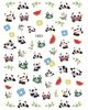 Colorful Panda Nail Art Stickers - Summer Relief & Cute National Treasure Design