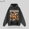 Oversized Hip Hop Streetwear Hoodie With Vintage Boxing Print Washed Cotton Unisex Loose Fit Long Sleeve Sweatshirt