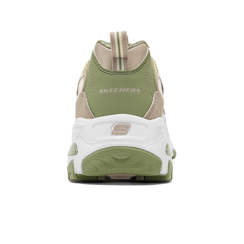 Skechers DLites 1.0 Comfortable Versatile Durable Low-Top Casual Shoes Women Sneaker Brown Green 150536-NTGR