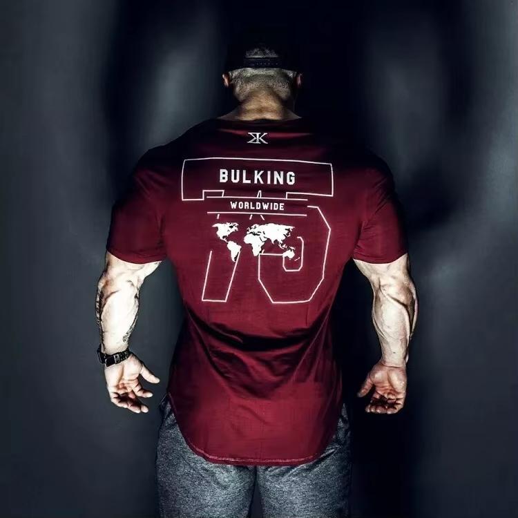 Men's Gym Muscle Bodybuilding Cotton Sport Fit Fitness Casual T-shirt Tee Tops Sport Short Sleeve Shirt Unisex Men Women Summer