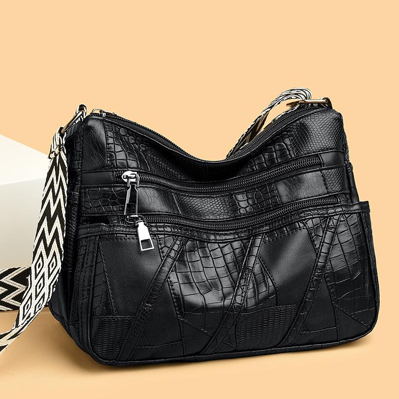 Middle-aged and Elderly Bag Middle-aged Soft Leather Single-shoulder Crossbody Bag Large-capacity Grandma Bag Casually