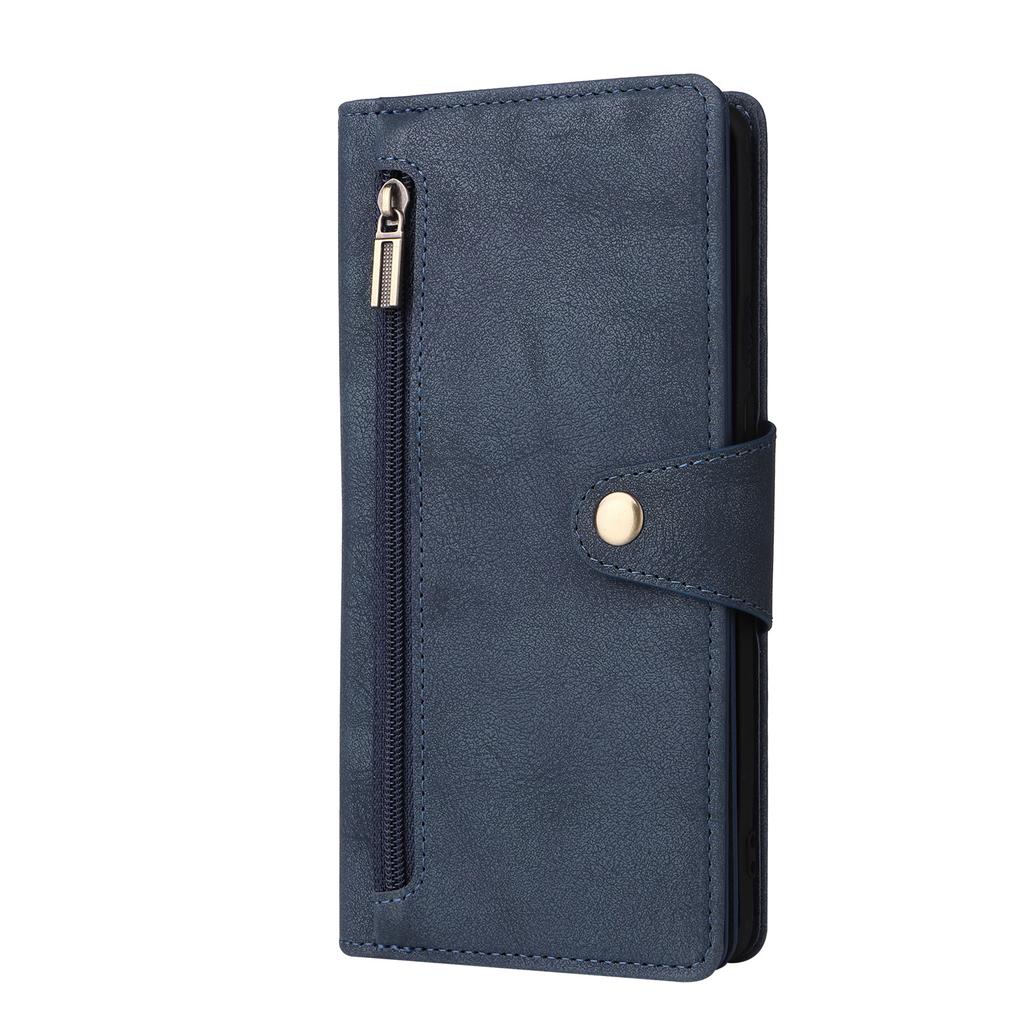 Suitable for Samsung S23 Mobile Phone Case Rivet Buckle Card Wallet Leather Case S22 Fantasy Nine Card Zipper Anti Fall Protection Cover