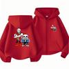 Zip-up hooded sweatshirt for boys and girls—a trendy,thickened jacket for autumn and winter,perfect for outdoor play,featuring Sans and Papyrus prints