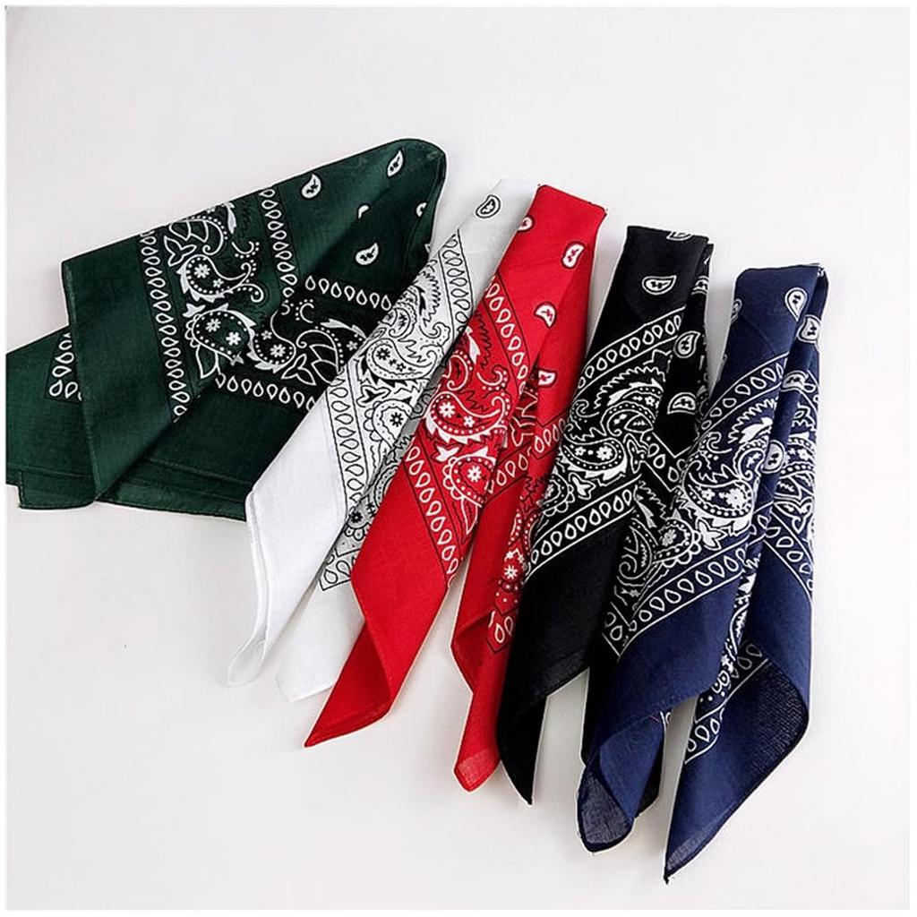 Kakatrend Bandana Green Paisley 100% Cotton Adult Bandana Stylish Green Handkerchief Cotton Bandana Unisex Durag Large 55cm X 55cm