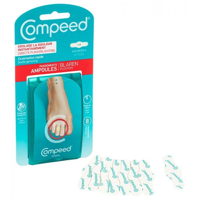 Pflaster - Compeed - Blasen an den Zehen - Schachtel mit 8 - Hypoallergen - Bakteriendicht