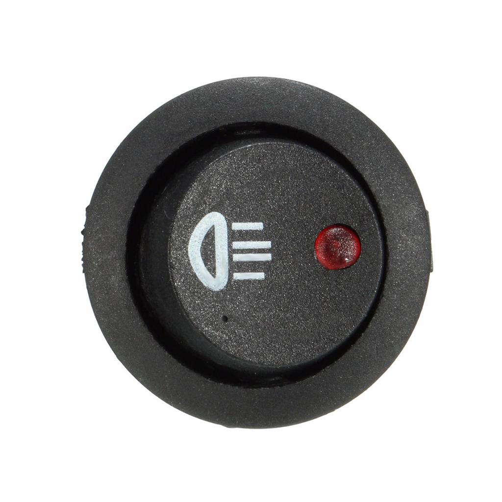 5x 12V 20A Car Boat Round Dot Red LED Fog Light Rocker Switch On/Off