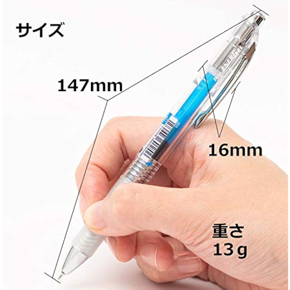 Pentel Ballpoint Pen Gel Ink Gel Infree 0.5mm Clear Shaft BLN75TL-C Blue 10pcs