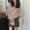 Retro Solid Color Hong Kong Flavor Round Neck Pullover Sweater Women's Autumn and Winter New Wear Loose Simple Knitted Sweater Top