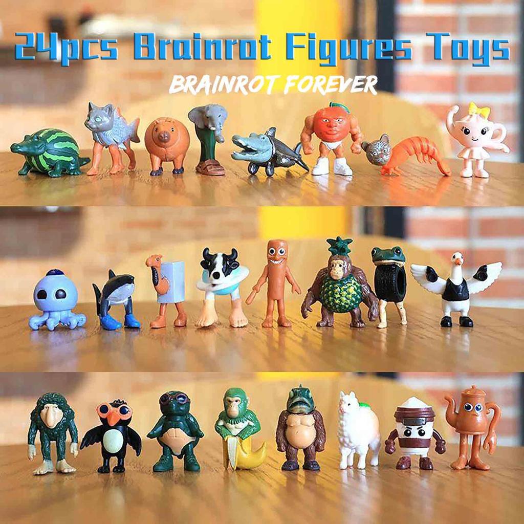 24pcs Italian Brainrot Shark Figures Model Toy,tralalero Tralala, Tung Tung Tung Sahur Doll, Toys Desktop Decor For Fans Gifts