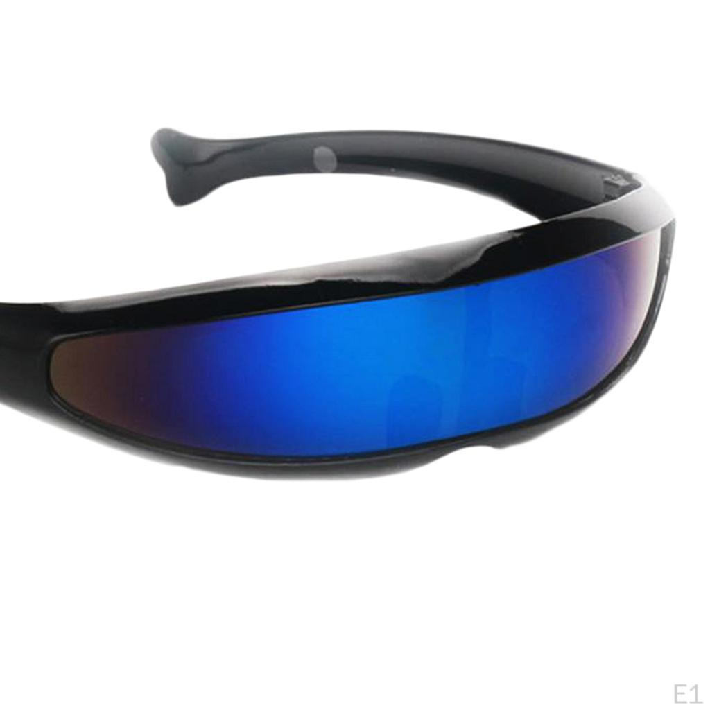 Futuristiske Smale Kyklop Farge Speilglass Visir Solbriller