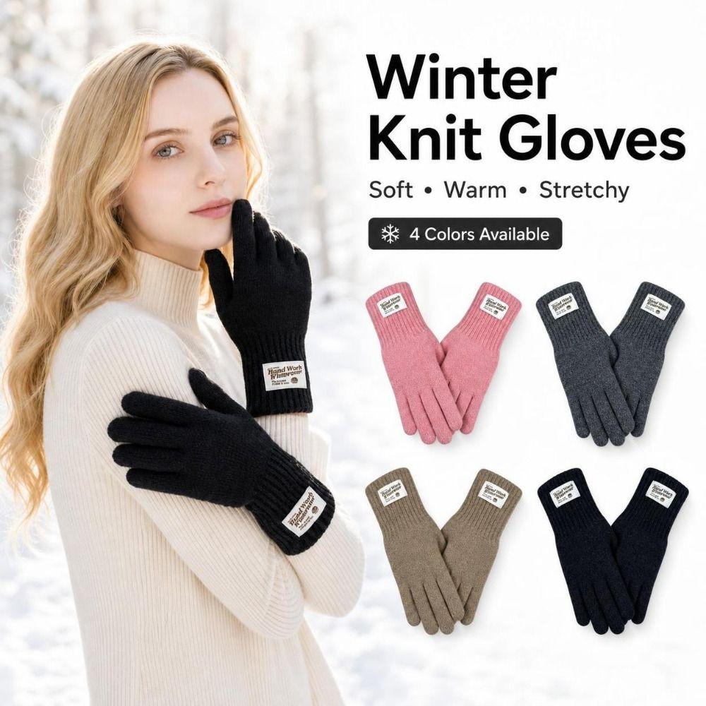Unisex Warm Gloves Elastic Cuff Winter Gloves Fashionable Knitted Gloves Winter