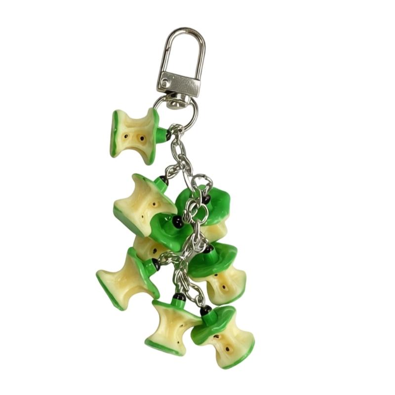 

Cute Mini Apples Keychain Vintage Inspired Resin Alloy Charm Bag Hanging Ornament For Keys Backpack Purse Gift