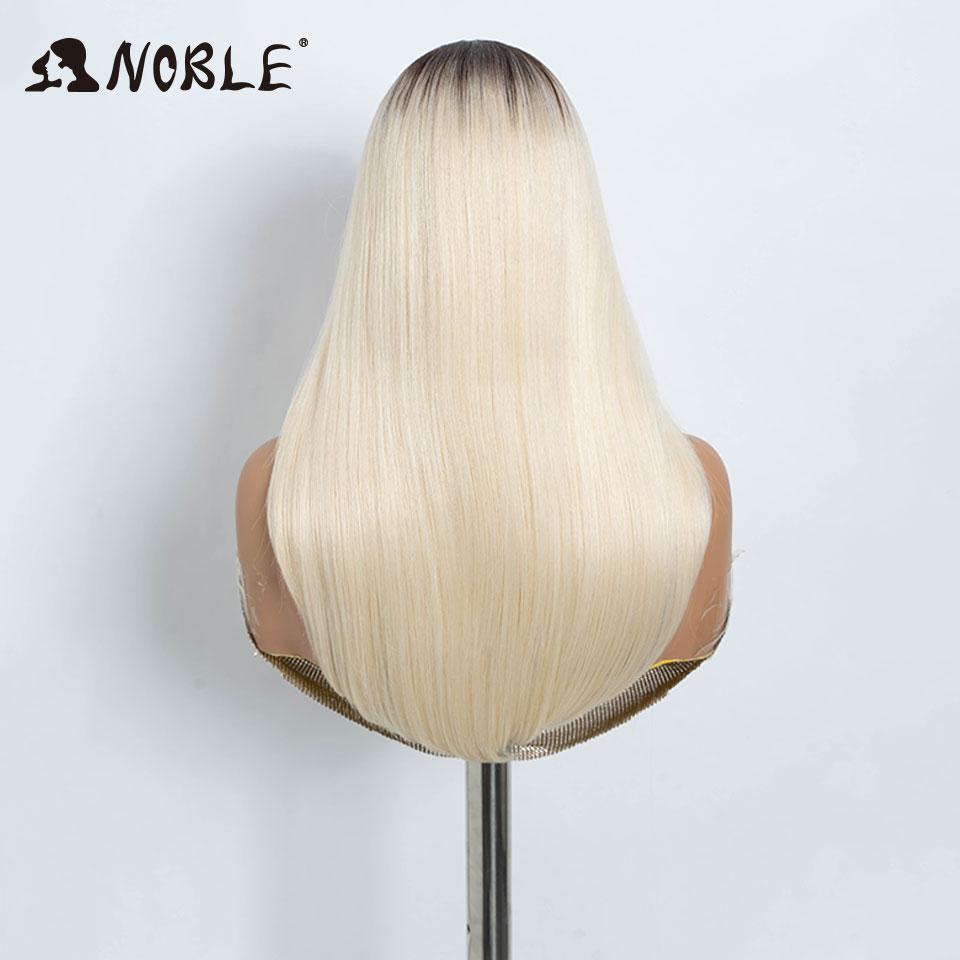 Noble Synthetic Lace Front Wig Straight Baby Hair 613 Bob Wigs Synthetic Hair Wig 22" Ombre Blonde Bob Wig For Women Cosplay Wig