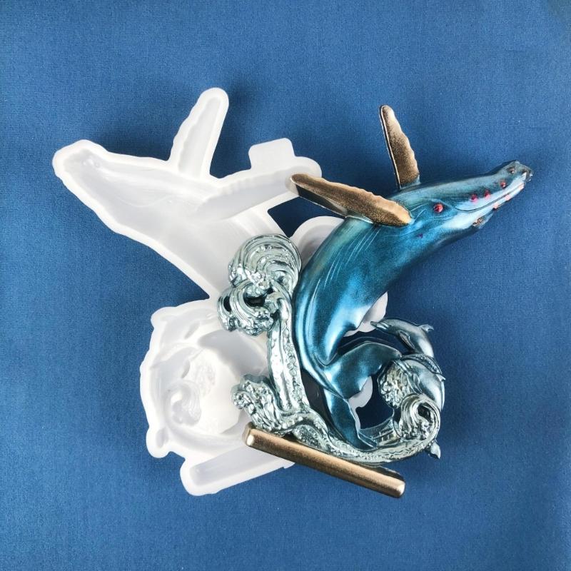 Diy Crystal Drop Glue Aromatherapy Gypsum Abrasive Three-dimensional Dolphin Jewelry Ornaments Pendant Silicone Mold