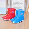 Shoes women's flat low adult medium tube rain shoes women's velvet short tube fashion summer boots women's non-slip rain boots women's anti-shoes