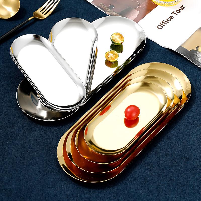 Ru Han Nordic Ins-Style Stainless Steel Divided Plate, Set of 3
